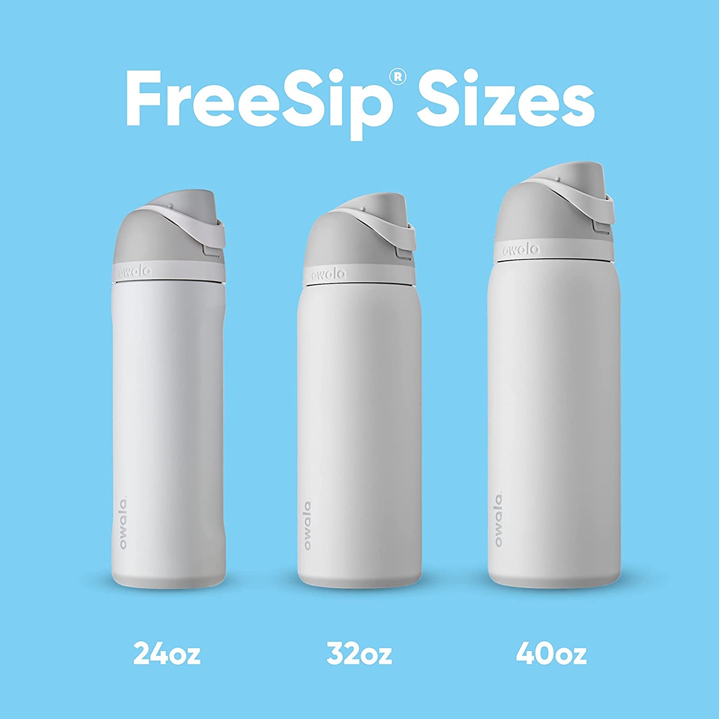 Freesip Insulated Stainless Steel Water Bottle with Straw, Bpa-Free Sports Water Bottle, Great for Travel, 24 Oz, Denim