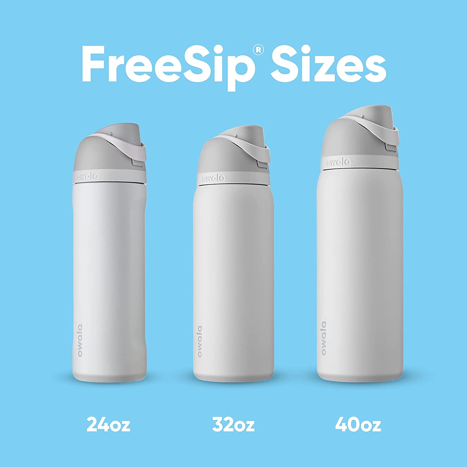Freesip Insulated Stainless Steel Water Bottle with Straw, Bpa-Free Sports Water Bottle, Great for Travel, 24 Oz, Denim