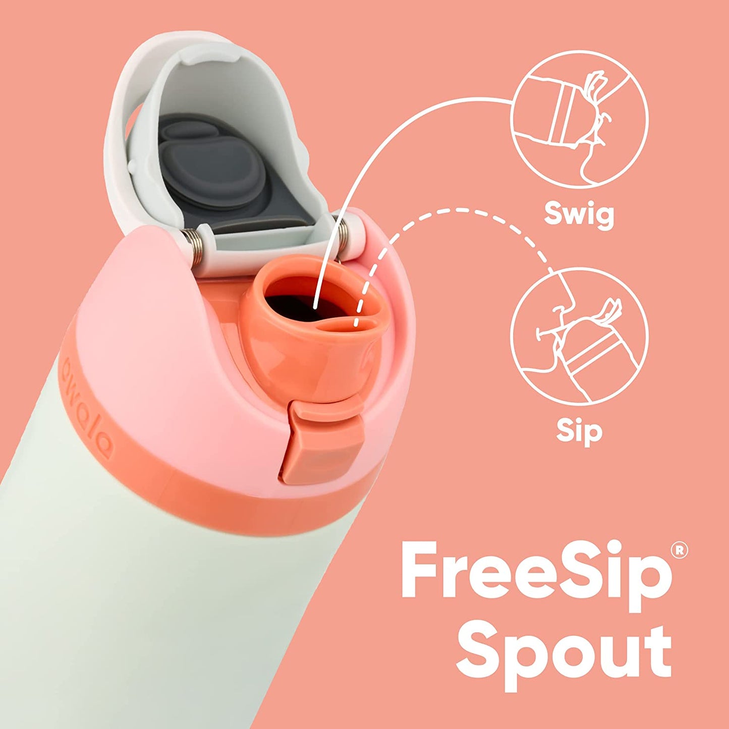 Freesip Insulated Stainless Steel Water Bottle with Straw, Bpa-Free Sports Water Bottle, Great for Travel, 24 Oz, Denim