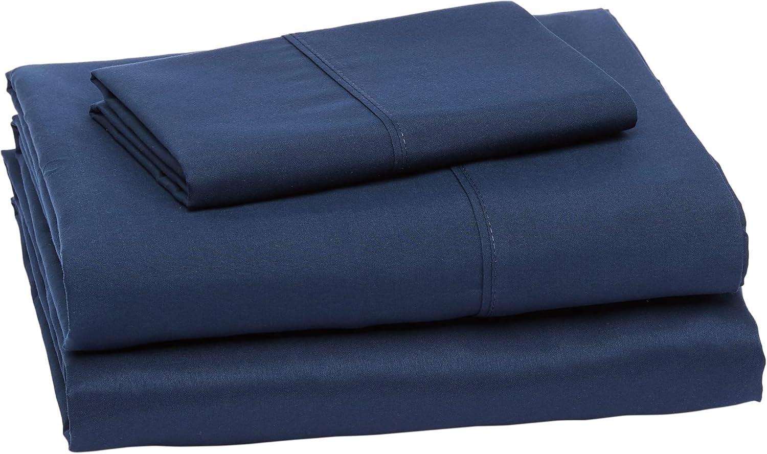 Lightweight Super Soft Easy Care Wrinkle Free Microfiber 3 Piece Bed Sheet Set with 14-Inch Deep Pockets, Twin, Navy Blue, Solid, Kids, Men & Women Bedding