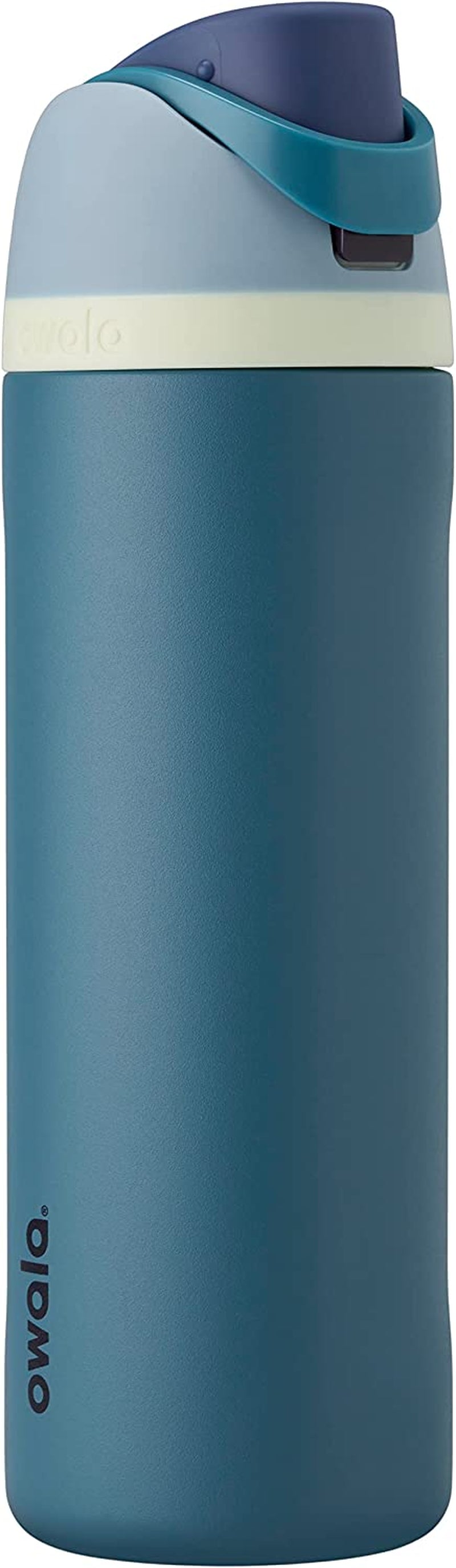 Freesip Insulated Stainless Steel Water Bottle with Straw, Bpa-Free Sports Water Bottle, Great for Travel, 24 Oz, Denim