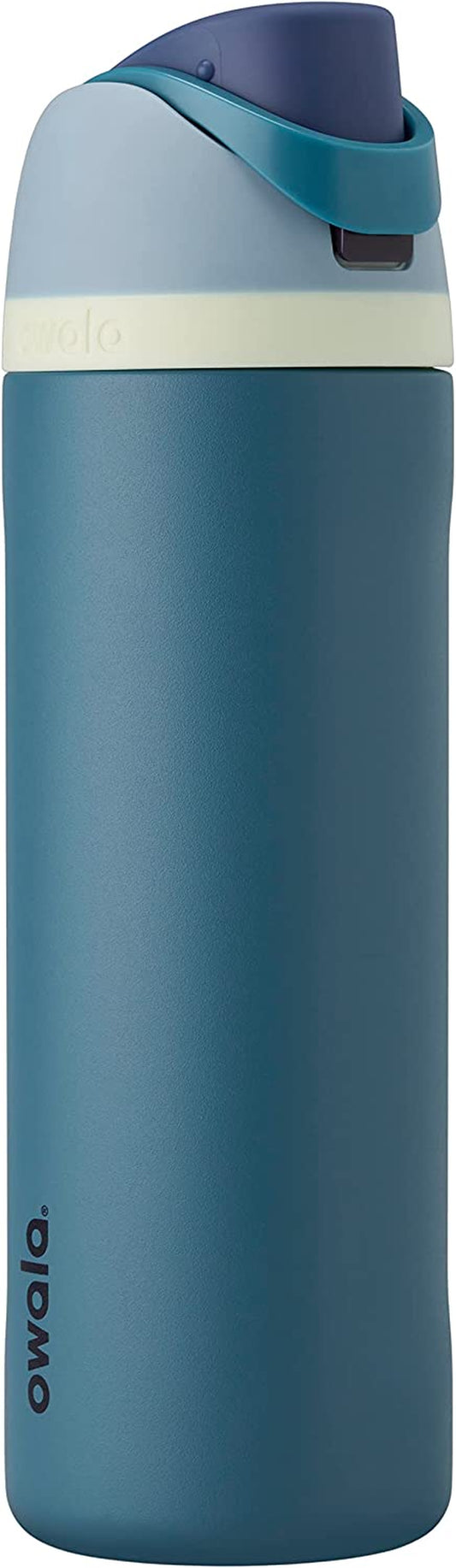 Freesip Insulated Stainless Steel Water Bottle with Straw, Bpa-Free Sports Water Bottle, Great for Travel, 24 Oz, Denim