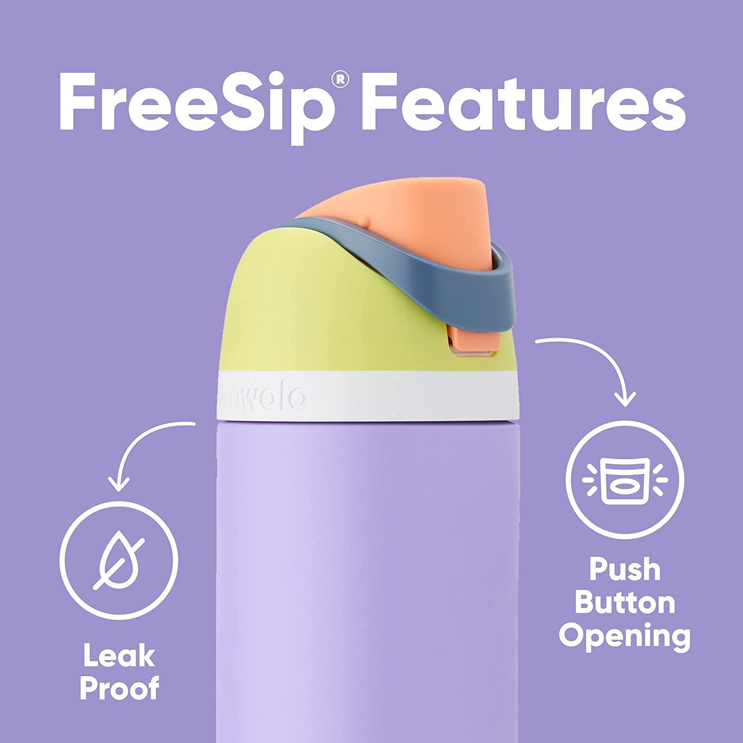 Freesip Insulated Stainless Steel Water Bottle with Straw, Bpa-Free Sports Water Bottle, Great for Travel, 24 Oz, Denim